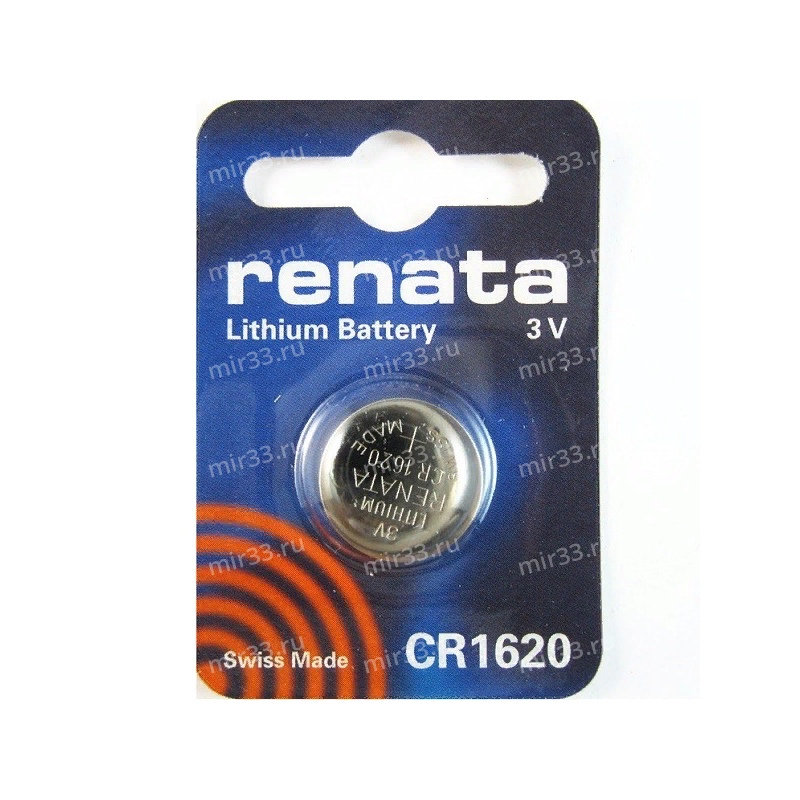 Renata CR1620-1BL Lithium, 3В, (1/10/300)
