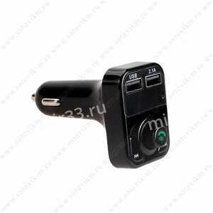 FM-трансмиттер без бренда B3, Bluetooth, 2 USB. AUX, пластик, цвет: чёрный