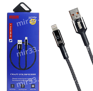 Кабель USB MRM MR32i Lightning 1000mm (black)+Смарт отключение