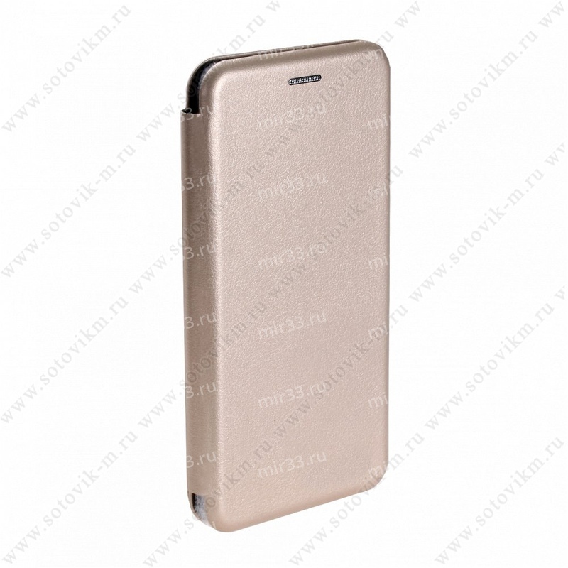 Чехол-книжка без бренда для SAMSUNG Galaxy A51, Book, магнит, с силиконовым осн, золотой в техпаке