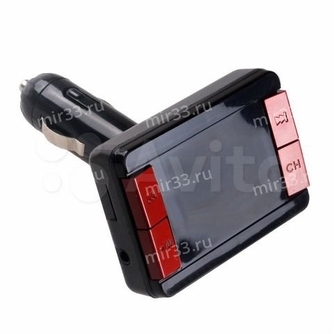 FM-трансмиттер без бренда FM-S20 BT, Bluetooth, 2 USB, пластик, AUX, microSD, дисплей, цвет: чёрный