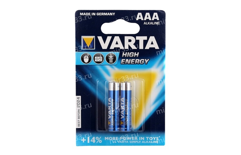 Varta LR03-2BL High Energy, 1.5В, (2/20/100)