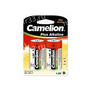 Батарейка D Camelion LR20-2BL Plus Alkaline, 1.5В, (2/12/96)