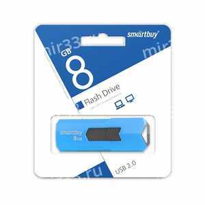 Флеш-накопитель 8Gb SmartBuy Stream, USB 2.0, пластик, синий