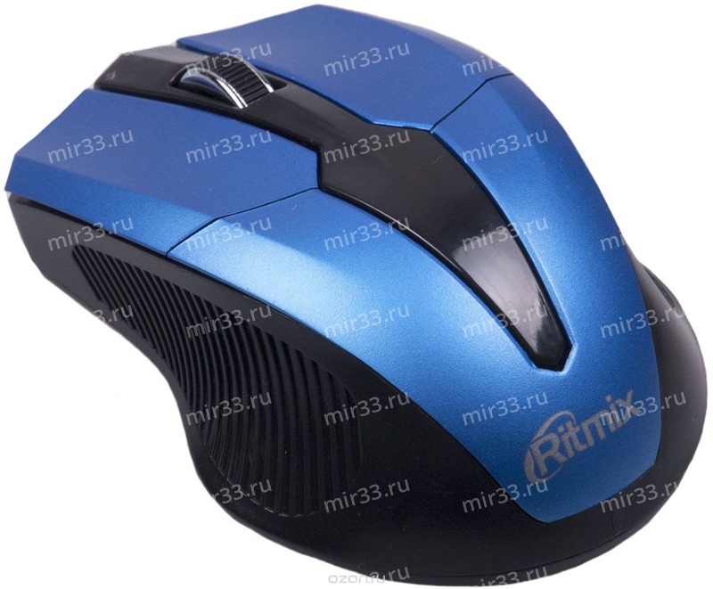 Мышь беспроводная Ritmix, RMW-555, цвет: чёрный, синяя вставка