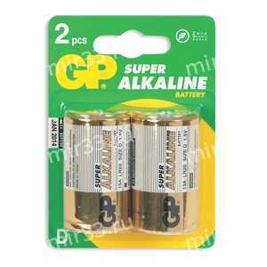 Батарейка D GP LR20-2BL Super Alkaline, 1.5В, (2/20/160)