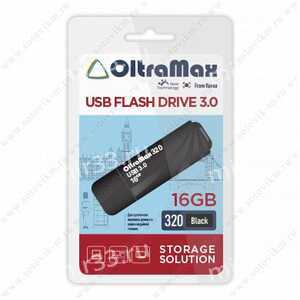 Флеш-накопитель 16Gb OltraMax 320, USB 3.0, пластик, чёрный