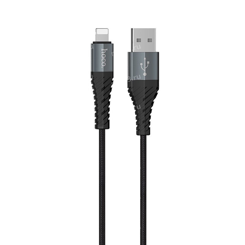 Кабель USB - 8 pin HOCO X38 Cool, 0.25м, 2.4A, цвет: черный