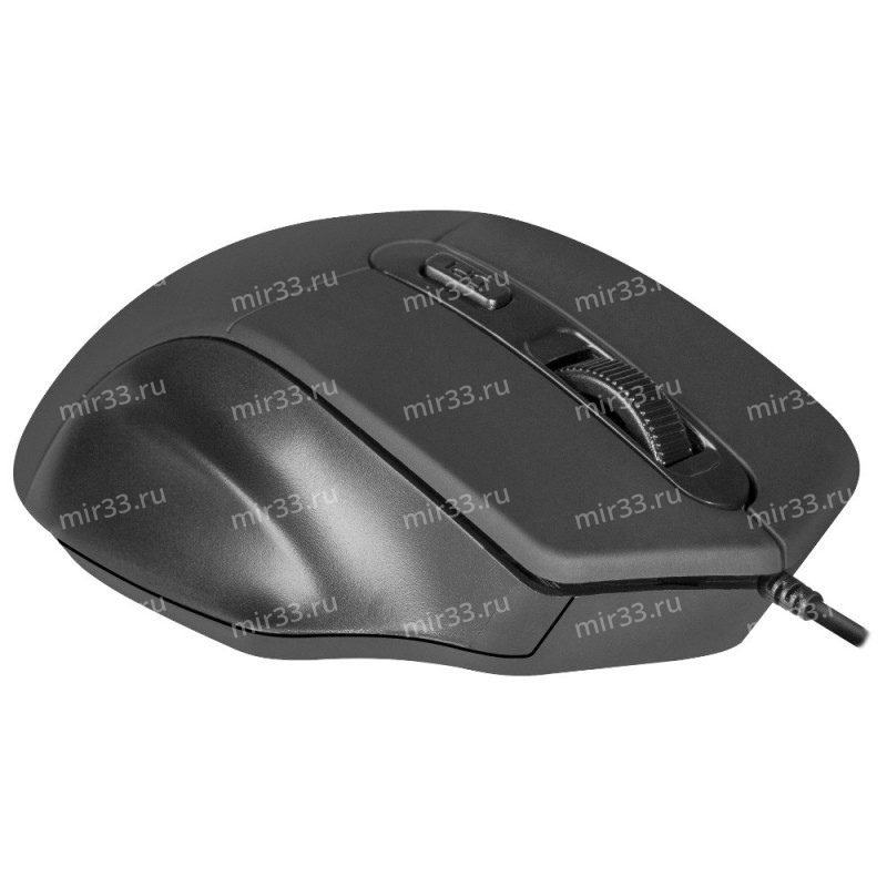 Мышь проводная Defender, MB-347, Datum, 1600 DPI, оптическая, USB, 4 кнопки, цвет: чёрный