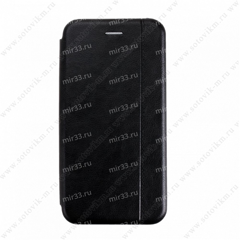 Чехол-книжка без бренда для SAMSUNG Galaxy S10 Plus, экокожа, магнит, визитница, цвет: чёрный