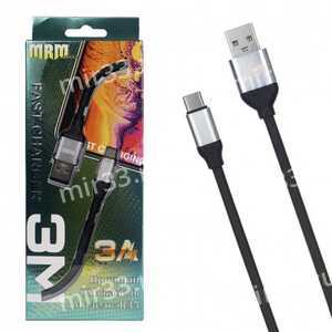 Кабель USB - 8 pin MRM R35, 3A, 2m силикон, цвет: чёрный