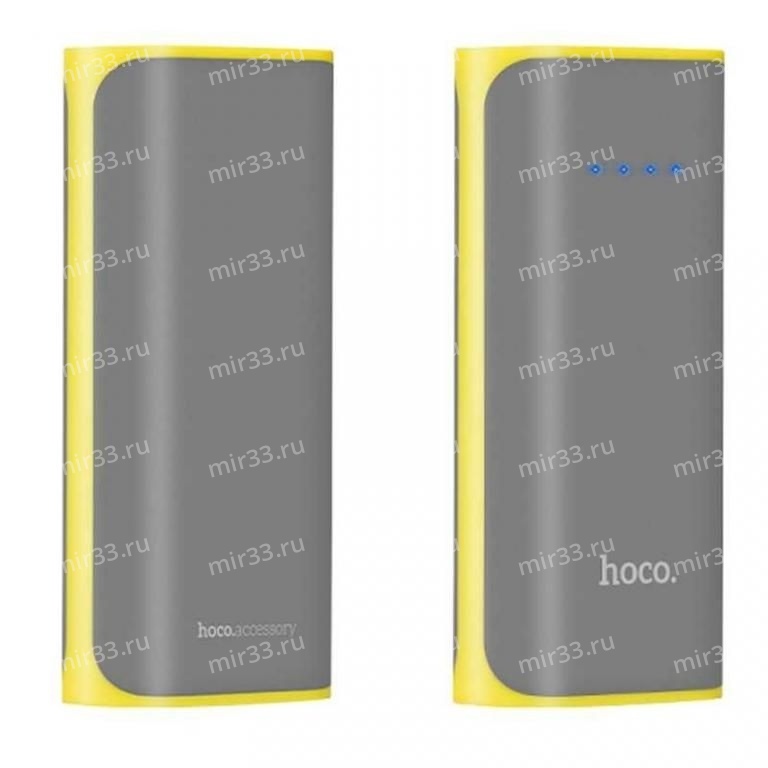 Аккумулятор внешний HOCO B21, Tiny Concave pattern, 5200mAh, пластик, 1 USB выход, серый