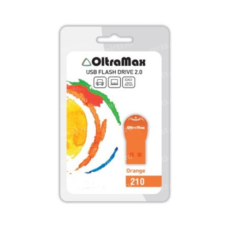 Флеш-накопитель 4Gb OltraMax 210, USB 2.0, пластик, оранжевый