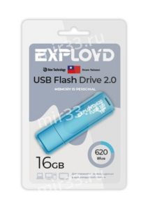 Флеш-накопитель 16Gb Exployd 620 , USB 2.0, пластик, синий