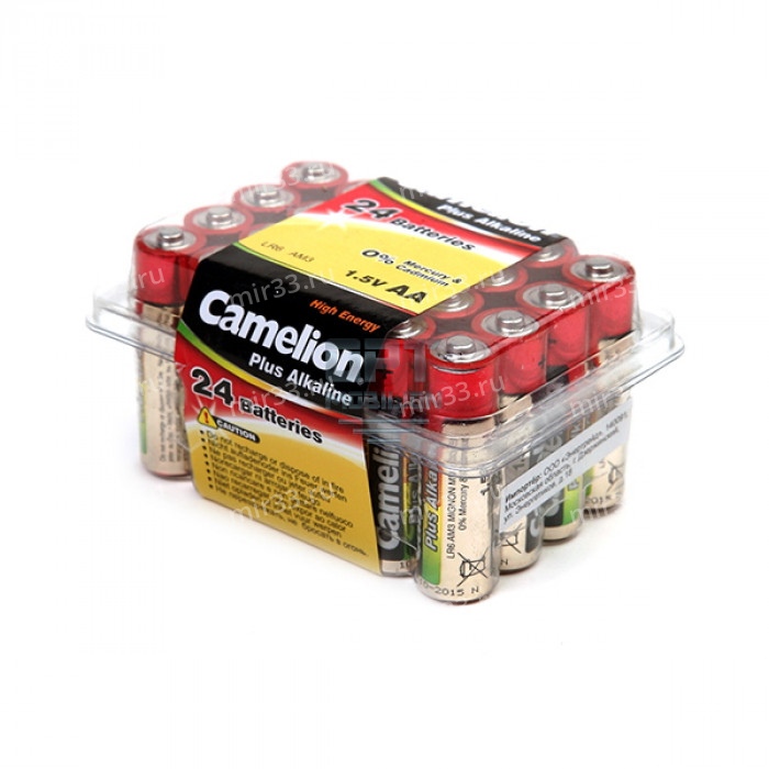 Батарейка AA Camelion LR06-24Box Plus Alkaline, 1.5B, (24/144/576), (арт.6752)