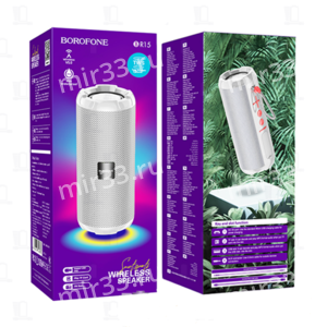 Портативная колонка Borofone BR15 bluetooth 5.0 microSD с микрофоном цвет: серый