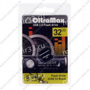 Флеш-накопитель 32Gb OltraMax Drive 50 Mini, USB 2.0, пластик, чёрный