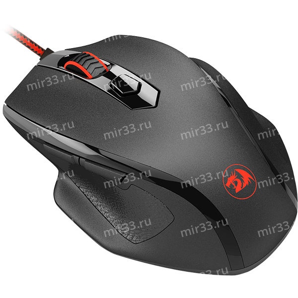 Мышь проводная Defender, Tiger 2 , Redragon, 1000-3200dpi, оптическая, USB, 6 кнопок, цвет: чёрный