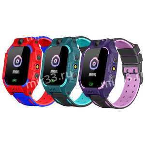 Умные детские часы Z6, GPS, SOS,фонарик, сенсорный, цвет: синий
