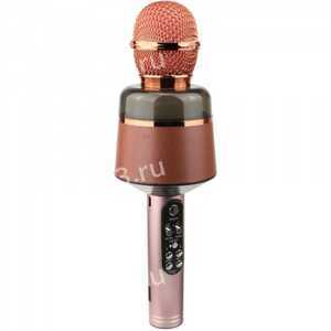 Портативный караоке микрофон Q008 цвет: розовое золото
