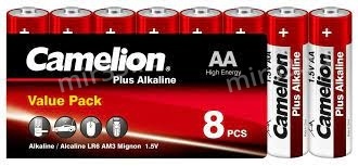 Батарейка AA Camelion LR06-8P Plus Alkaline, 1.5B, (8/160/640)