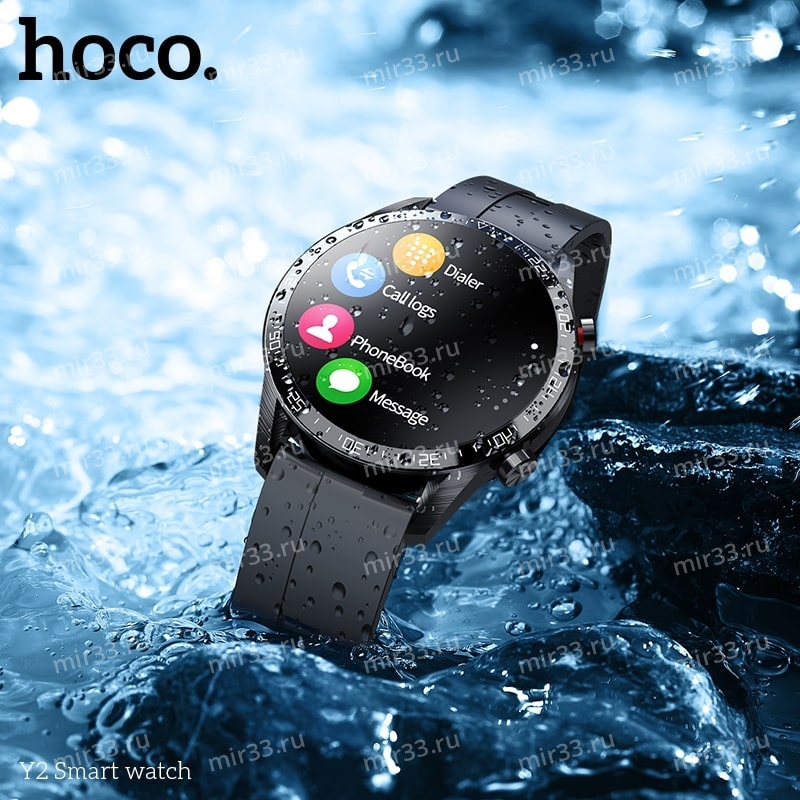 Умные смарт-часы Hoco Y2 Smart watch черные водонепроницаемые