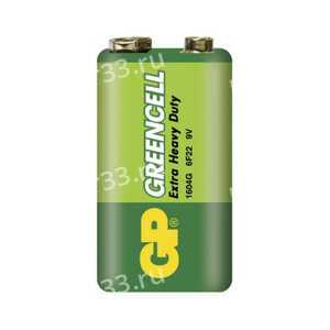 Батарейка Крона GP 6F22-1P, цвет: зелёный, (1/10/500)