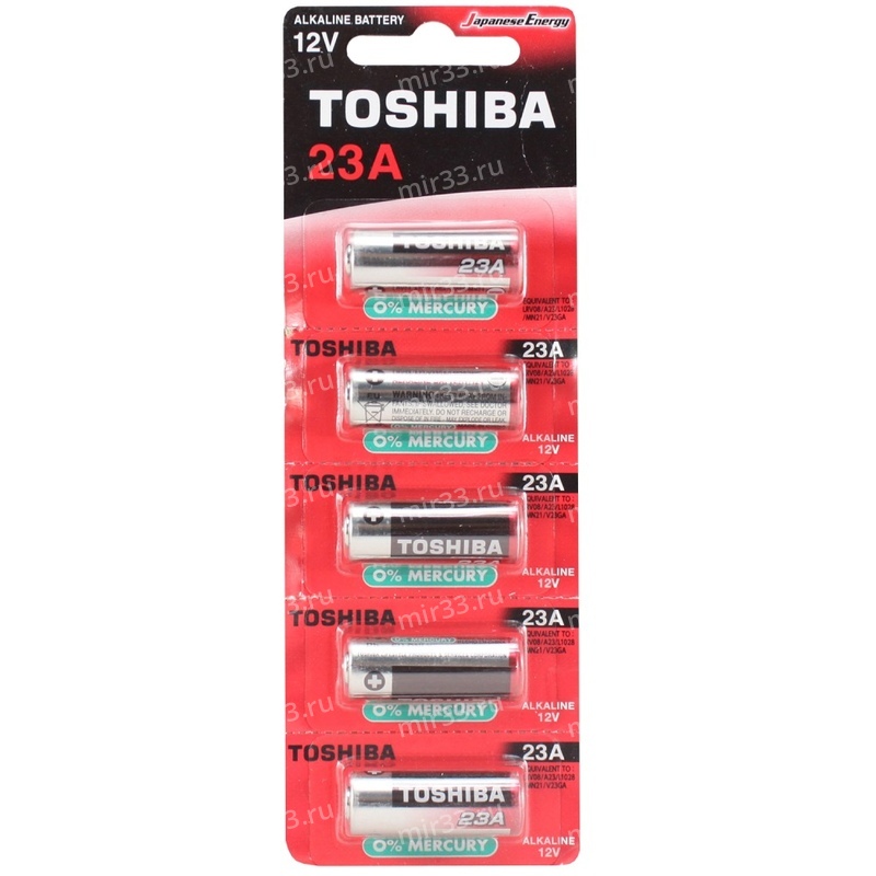 Батарейка A23 Toshiba MN21-5BL Super Alkaline, 12B, (5/100/1000)
