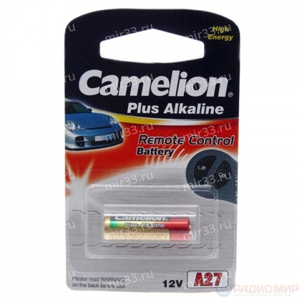 Батарейка A27 Camelion MN27-1BL, 12В, (1/20/900)
