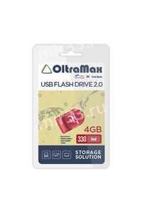 Флеш-накопитель 4Gb OltraMax 330, USB 2.0, пластик, красный