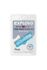 Флеш-накопитель 4Gb Exployd 620 , USB 2.0, пластик, синий