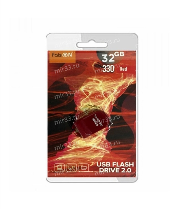 Флеш-накопитель 32Gb FaisON 330, USB 2.0, пластик, красный