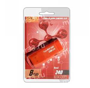 Флеш-накопитель 8Gb FaisON 240, USB 2.0, пластик, красный