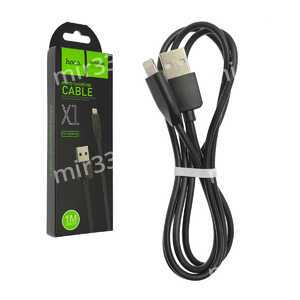 Кабель USB - 8 pin HOCO X1 Rapid, 1.0м, круглый, 2.1A, силикон, цвет: чёрный