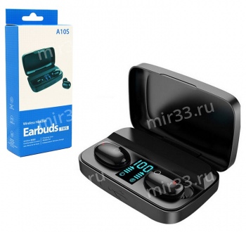 Беспроводная гарнитура Earbuds A10S, wireless headset, bluetooth, цвет: чёрный