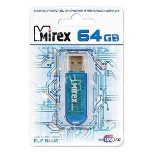 Флеш-накопитель 64Gb Mirex ELF, USB 2.0, пластик, синий