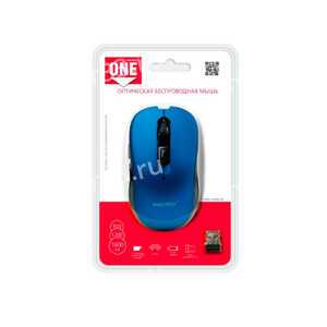 Мышь беспроводная SmartBuy, 200AG-B, 1600 DPI, оптическая, USB, 4 кнопки, цвет: синий, (арт.SBM-200A