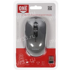 Мышь беспроводная SmartBuy, 200AG-G, 1600 DPI, оптическая, USB, 4 кнопки, цвет: серый, (арт.SBM-200A