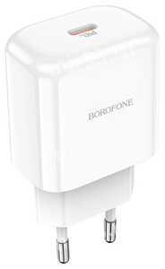 Блок питания сетевой Borofone, BN3, Premium, пластик, QC3.0. PD20W, цвет: белый