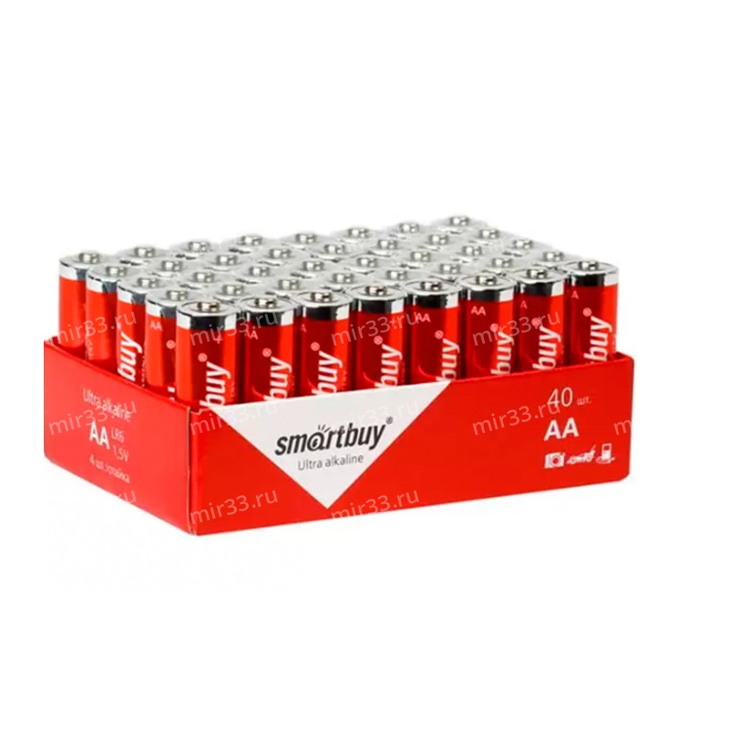Батарейка AA SmartBuy LR06-40BOX Ultra Alkaline, 1.5B, (40/720), (арт.SBBA-2A40S)