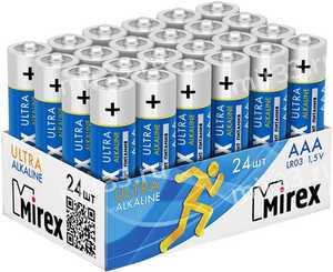 Батарейка AAA Mirex LR03-24Box Ultra Alkaline, 1.5B, (24/960)