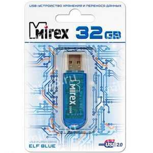 Флеш-накопитель 32Gb Mirex ELF, USB 2.0, пластик, синий
