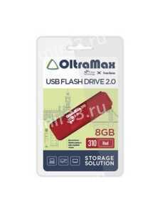 Флеш-накопитель 8Gb OltraMax 310, USB 2.0, пластик, красный