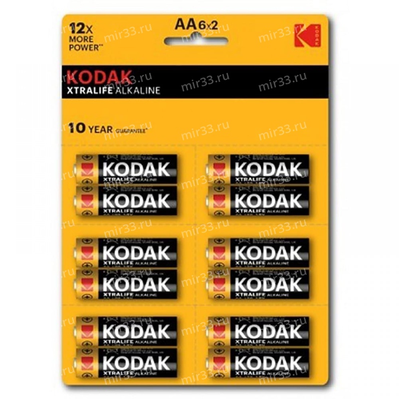Батарейка AA Kodak LR06-12BL XTralife, 1.5В, (12/144/576)