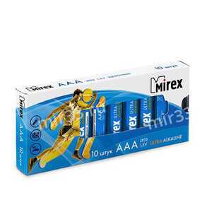 Батарейка AAA Mirex LR03-10Box Ultra Alkaline, 1.5B, (10/960), (арт.23702-LR03-M10)