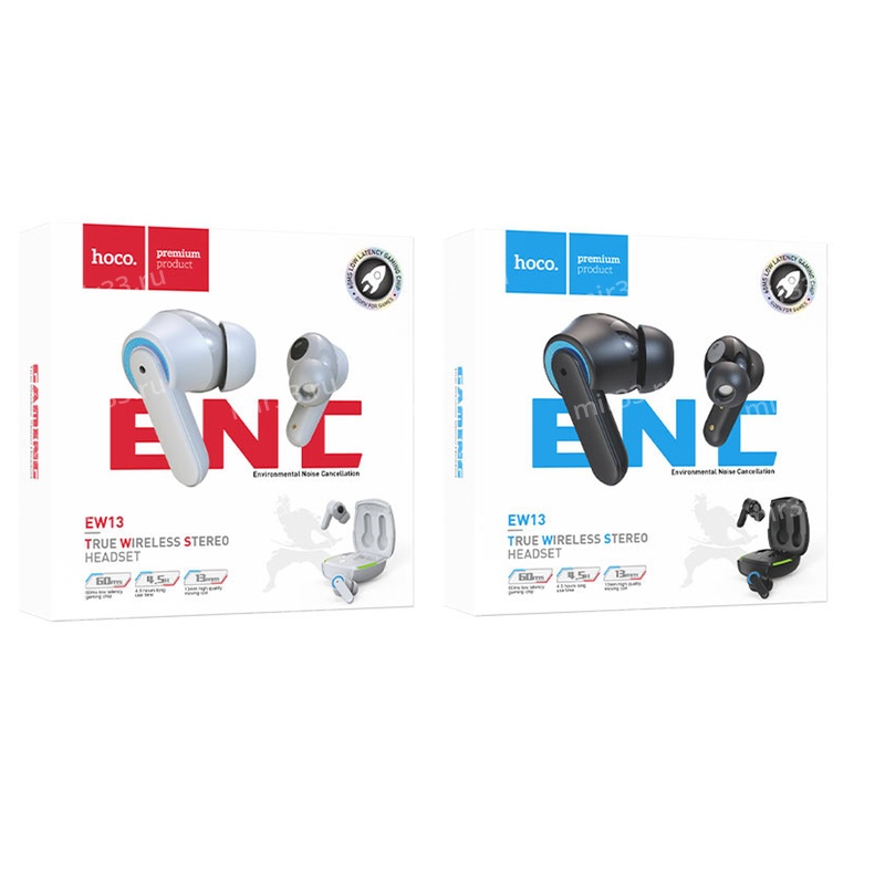 Наушники внутриканальные HOCO EW13, Magic blow, пластик, bluetooth 5.1, индикатор, цвет: серый