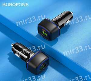 Блок питания автомобильный 1 USB 3.0, Type-C Borofone BZ14A , Mercury, 3.0A, цвет: чёрный