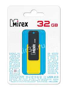 Флеш-накопитель 32Gb Mirex CITY, USB 2.0, пластик, жёлтый