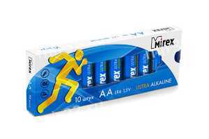 Батарейка AA Mirex LR06-10Box Ultra Alkaline, 1.5B, (10/480), (арт.23702-LR6-M10)