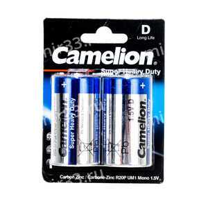 Батарейка D Camelion R20-2BL Blue, 1.5B, (2/12/144)